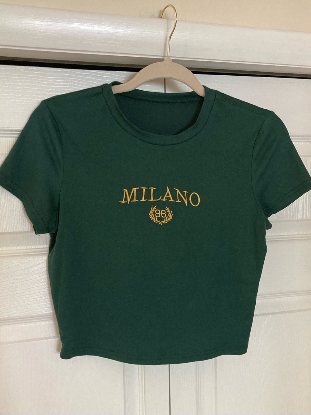 Emerald Green Women's Top Milano 96 embroidered graphic